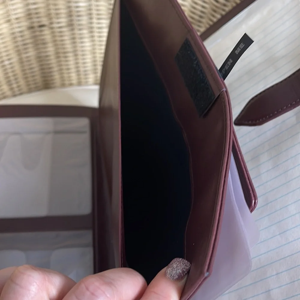 Vintage Burgundy Faux Leather Day Timer / Organizer Billfold